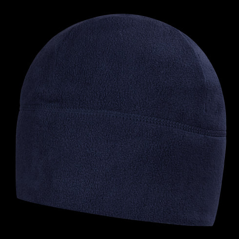 The Condor Watch Cap, a plain navy blue fleece beanie, is perfect for bushcraft adventures or keeping warm at the shooting range and is displayed against a white background.