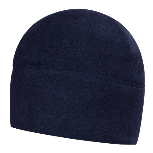 The Condor Watch Cap, a plain navy blue fleece beanie, is perfect for bushcraft adventures or keeping warm at the shooting range and is displayed against a white background.