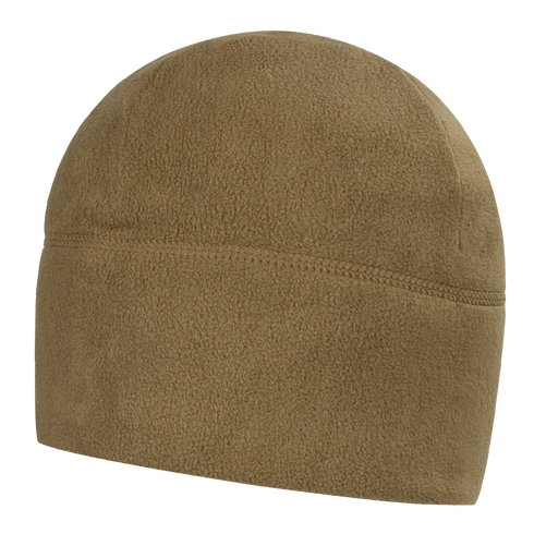 The Condor Watch Cap is a plain brown fleece beanie hat, shown against a white background—perfect for military use or long days at the shooting range.