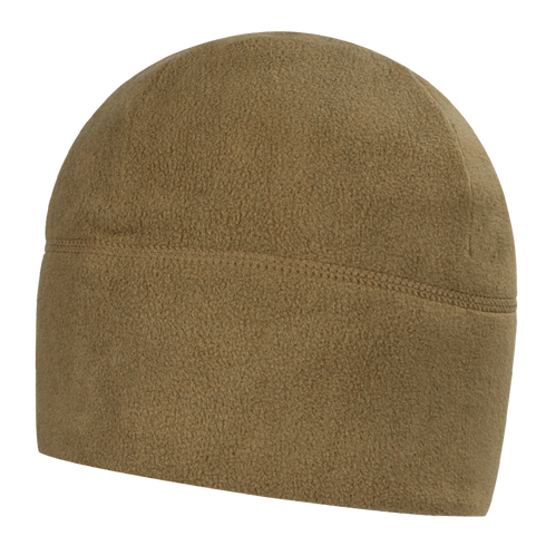 The Condor Watch Cap is a plain brown fleece beanie hat, shown against a white background—perfect for military use or long days at the shooting range.