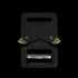 The Austrialpin Cobra Buckle - Pro Style features a black metal build with gold release levers and engraved fastening instructions, making it perfect for EDC or military use.
