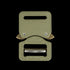 The Austrialpin Cobra Buckle - Pro Style is a metal buckle with engraved text and diagrams, a rectangular frame, and dual side release levers—perfect for military and EDC use.