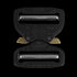The Austrialpin Cobra Buckle - Pro Style features a black metal body with silver bars, brass release clips, and engraved branding, making it perfect for law enforcement or bushcraft applications.