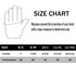 Condor Stryker Padded Knuckle Glove size chart with illustration shows how to measure around knuckles; lists sizes S–XXL (7–11 inches / 18–30 cm).