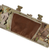 The Condor Rapid Assault Chest Rig in Scorpion OCP features a camouflage pattern, brown mesh pocket, and three tan plastic buckle fasteners—designed for military or tactical use.