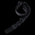 The Condor Cobra 1-Point Bungee Sling is a black adjustable tactical sling with buckles and padded sections, perfect for EDC or law enforcement use, shown coiled in a loose loop on a white background.
