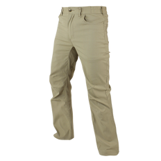 The Condor Cipher Pants are khaki straight-leg trousers with front and back pockets, designed for bushcraft enthusiasts and shown against a white background.