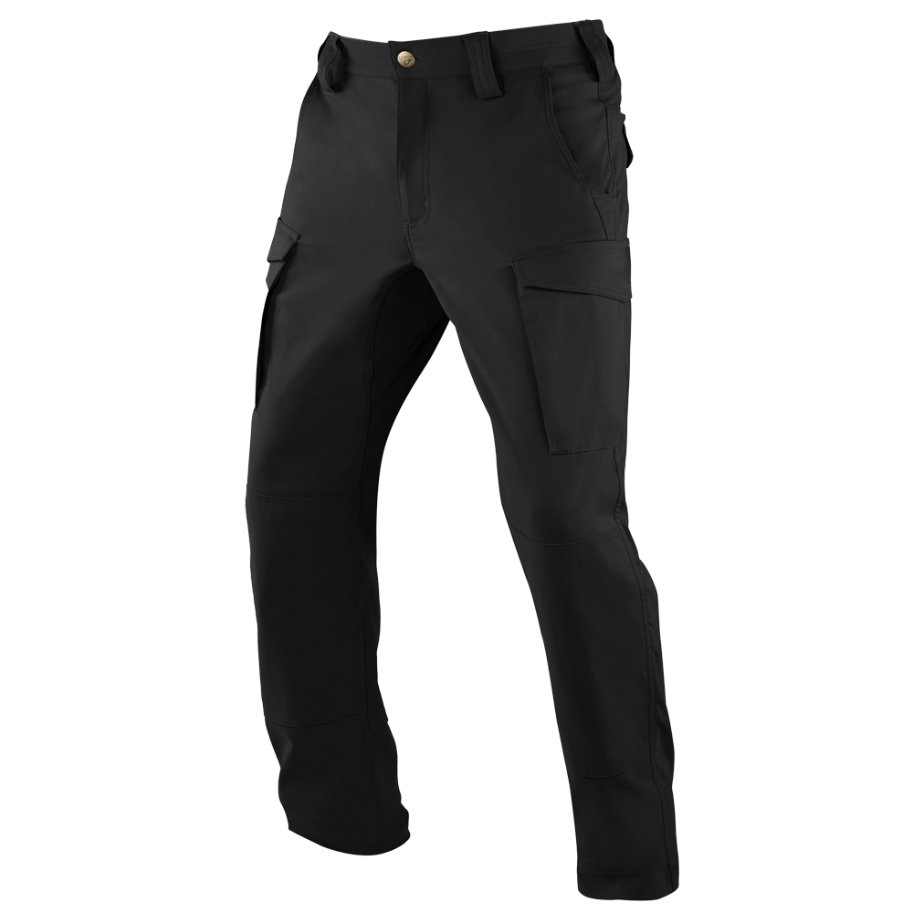 Condor Patrol ADF Pants in black feature side pockets, front fly, belt loops, and a button closure, shown against a white background.