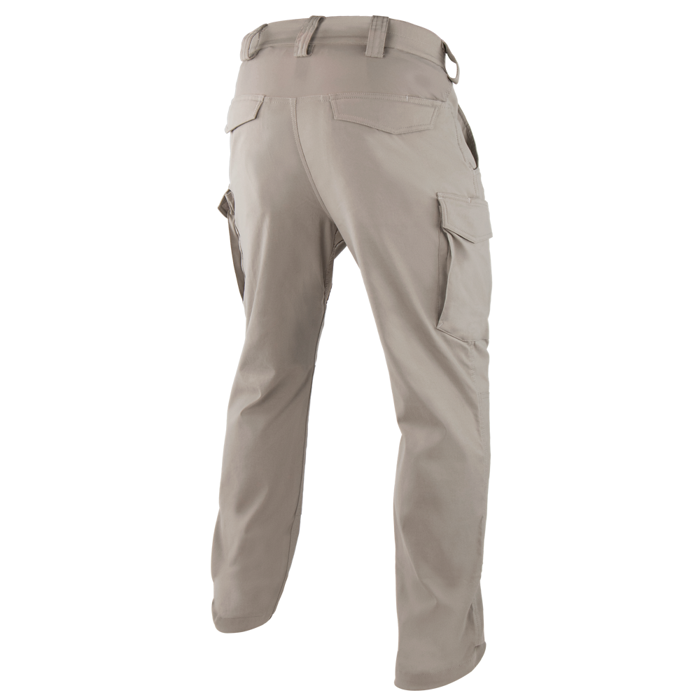 Condor Patrol ADF Pants in khaki, shown from the back with side and rear flap pockets, belt loops, and straight-cut legs.