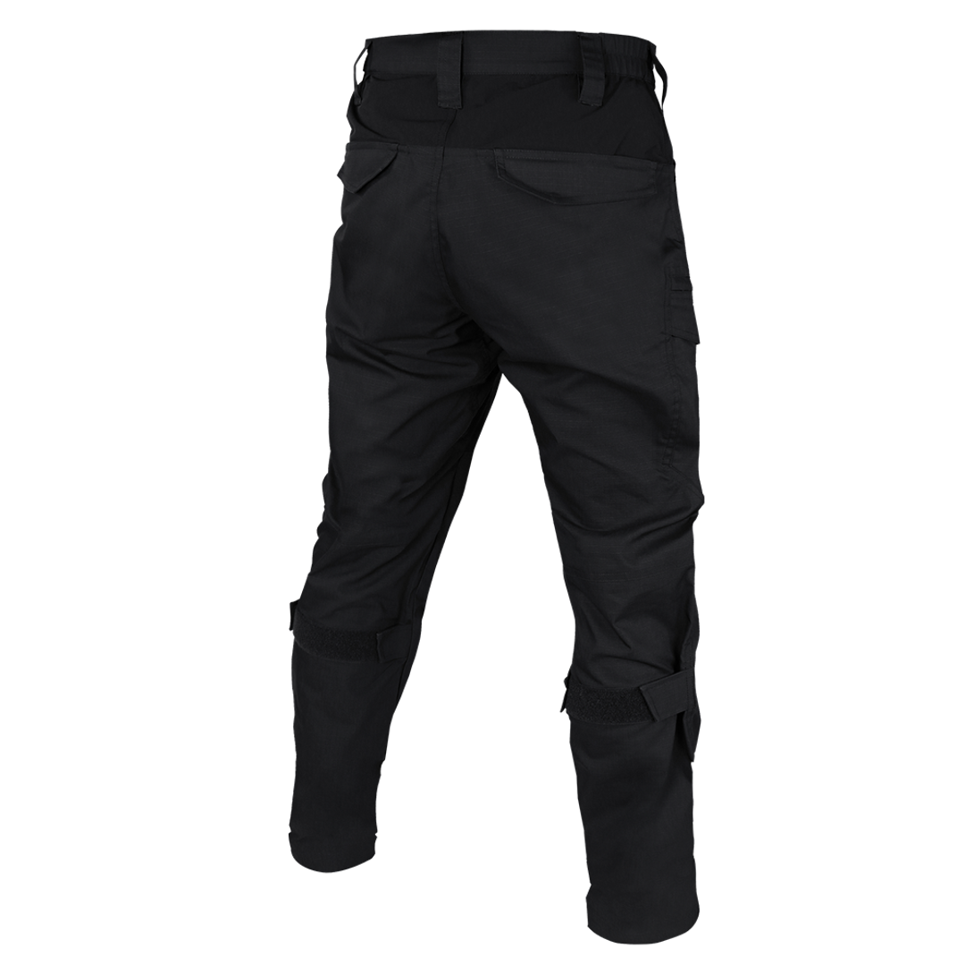 The Condor Paladin Tactical Pants are shown from the back against a white background, highlighting belt loops, a rear pocket, and adjustable knee and ankle straps.