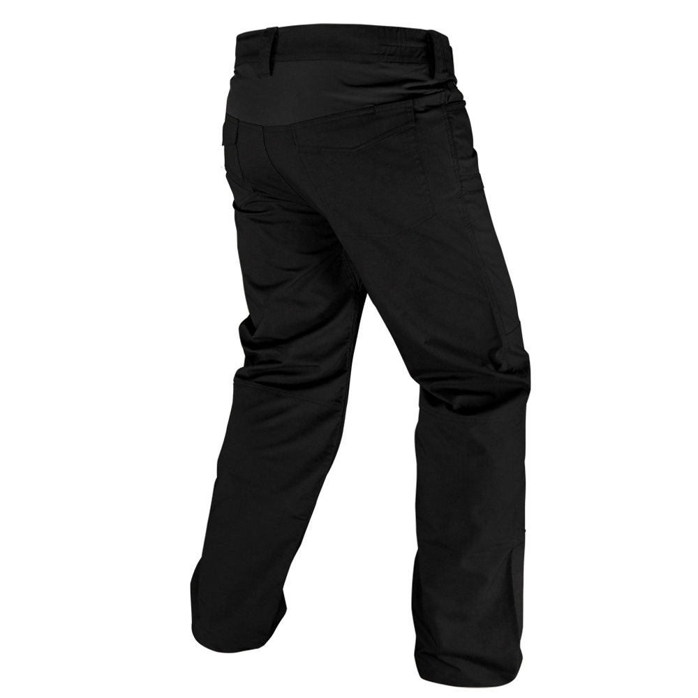 The Odyssey Pants Gen III by Condor are black tactical pants shown from the back, featuring straight legs and visible seam details.