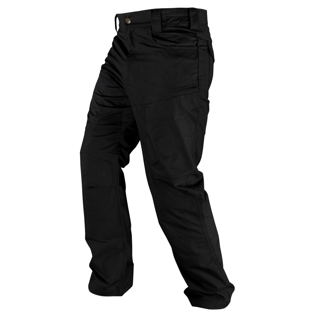 The Condor Odyssey Pants Gen III in black are tactical cargo pants with multiple pockets, displayed on a white background.