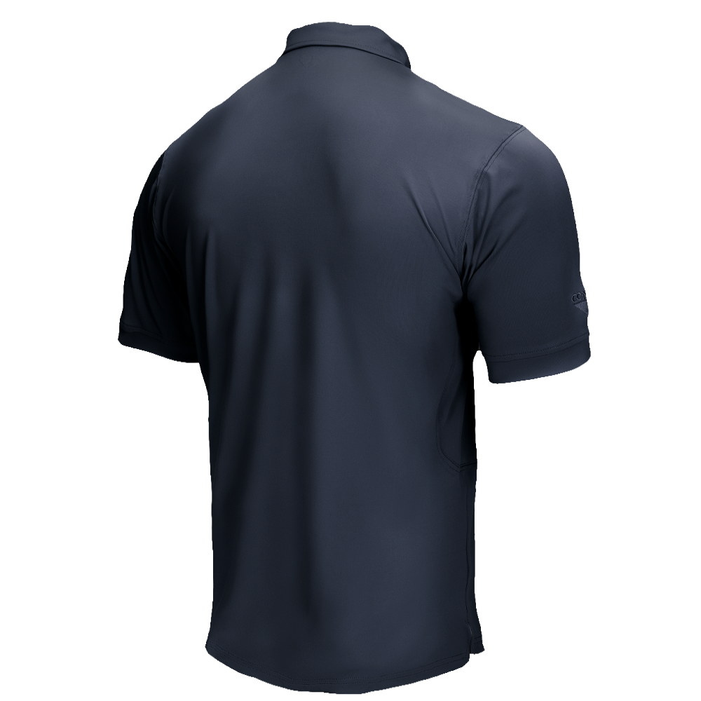 The Condor Short Sleeve Dri-Flex Tactical Polo is shown from the back in plain navy blue on a white background.