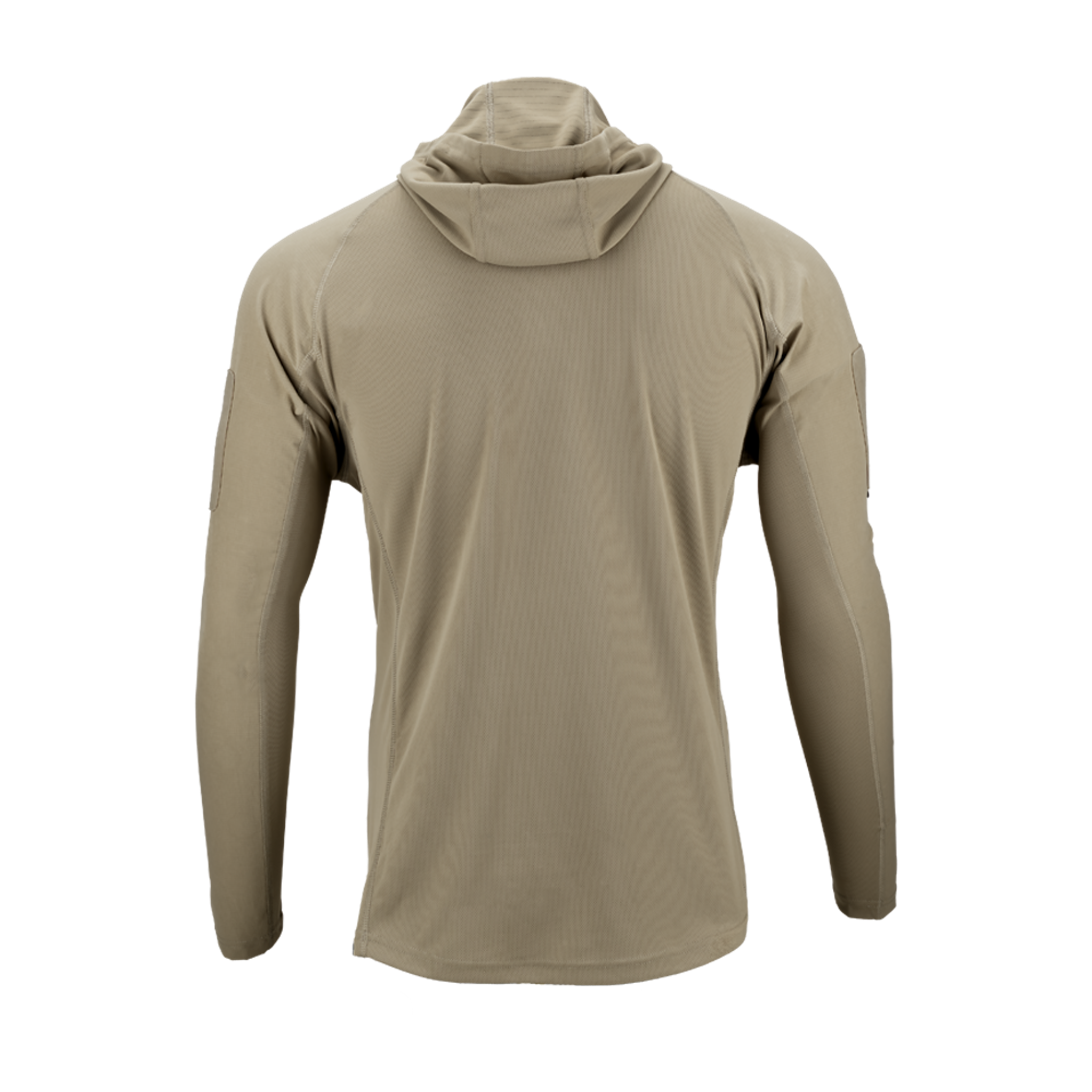 The Condor Trident Sun Shirt, a tan long-sleeve hooded top, is shown from the back against a plain white background.