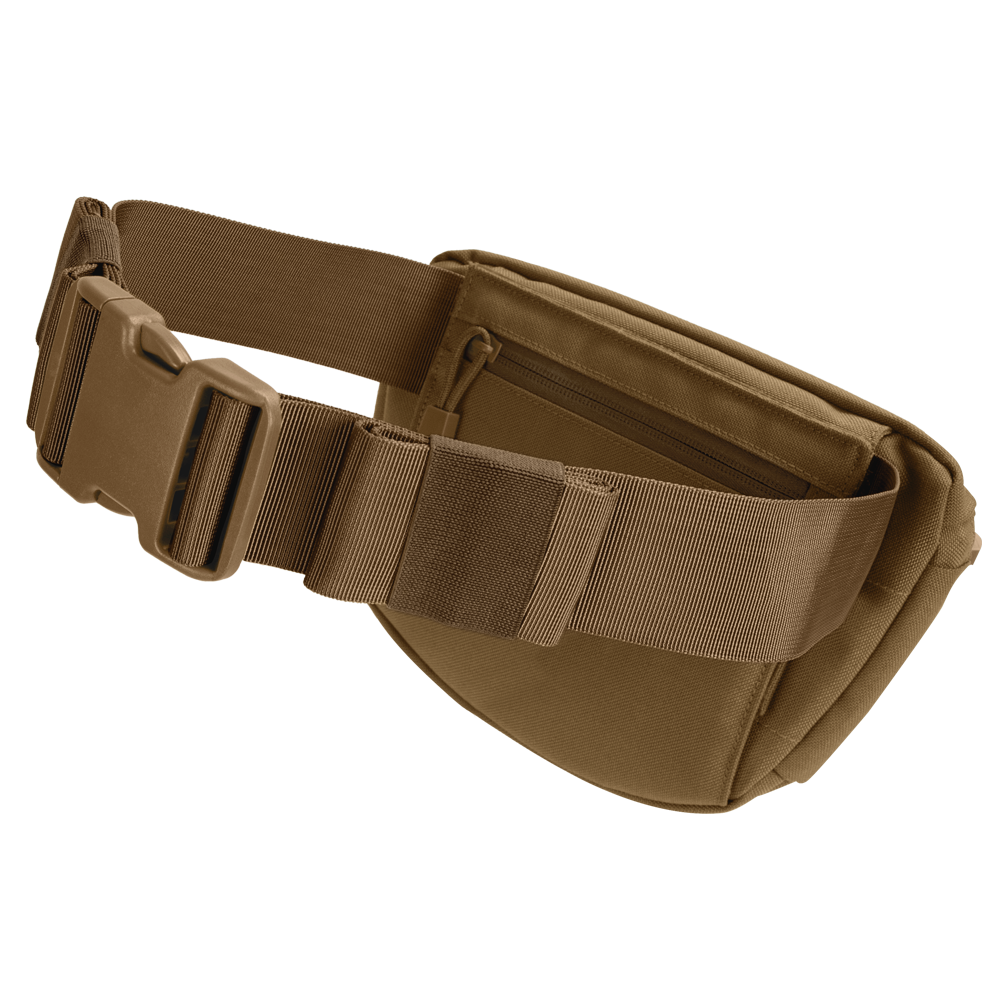The Condor Draw Down Waist Pack Gen III features a large adjustable strap, plastic buckle, and zippered main compartment—ideal for first responders or law enforcement professionals.