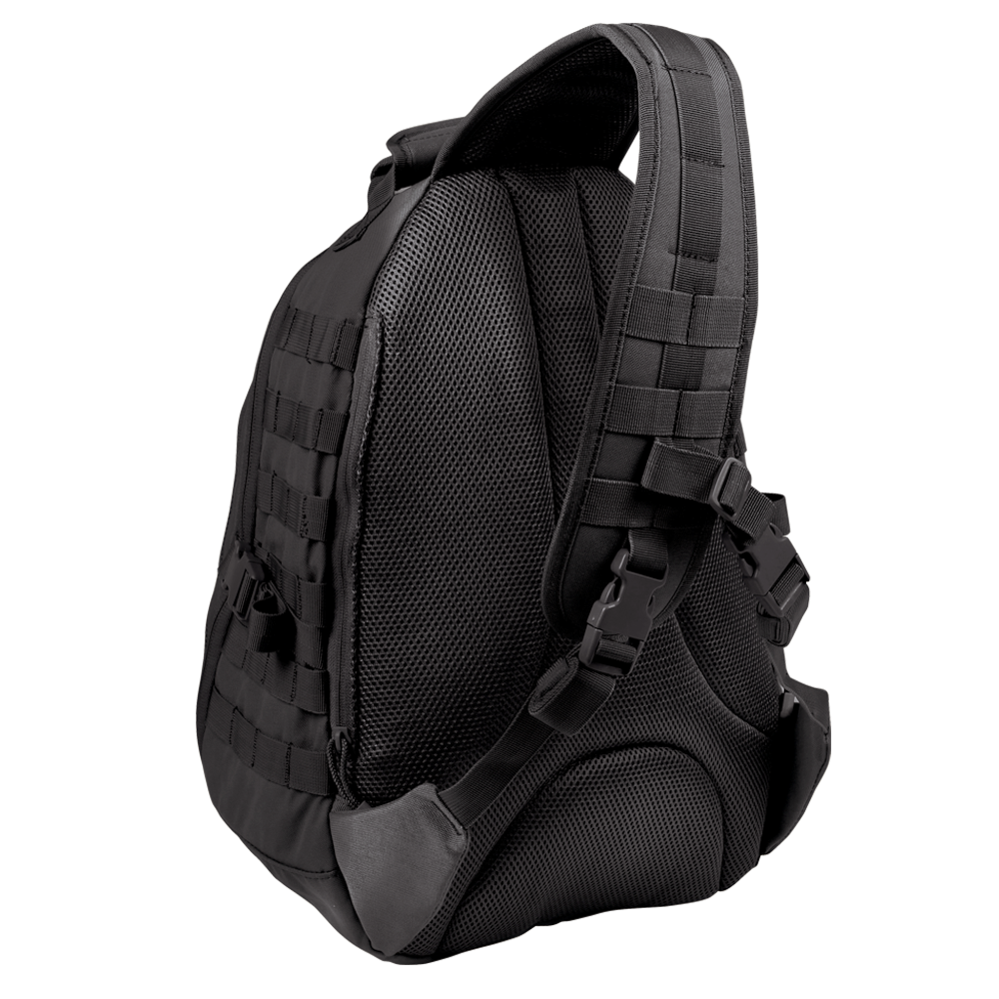 The Condor Ambidextrous Sling 27L backpack, featuring padded shoulder straps, a mesh back panel, and multiple adjustable buckles, is displayed against a plain white background.