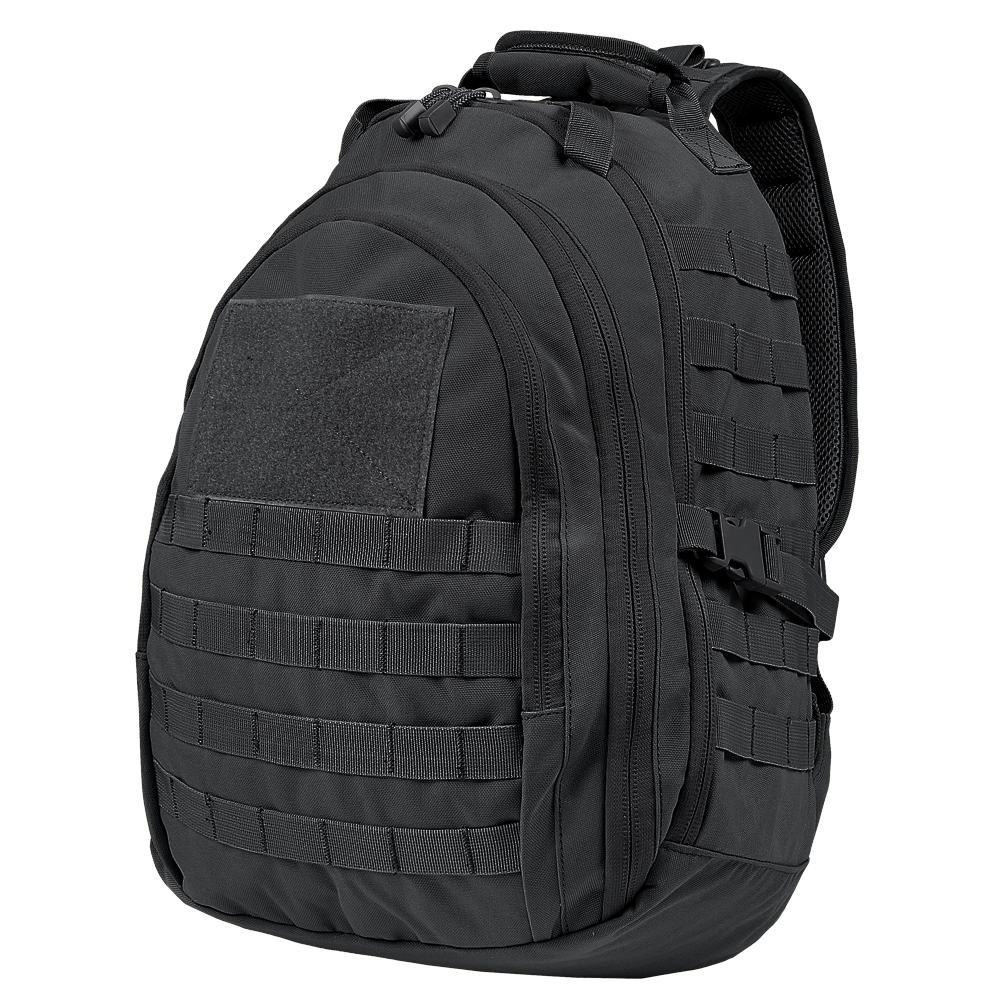 The Condor Ambidextrous Sling 27L is a black tactical backpack with multiple zippered compartments, front and side MOLLE webbing, and a reinforced top handle—perfect for first responders or law enforcement needing reliable gear.