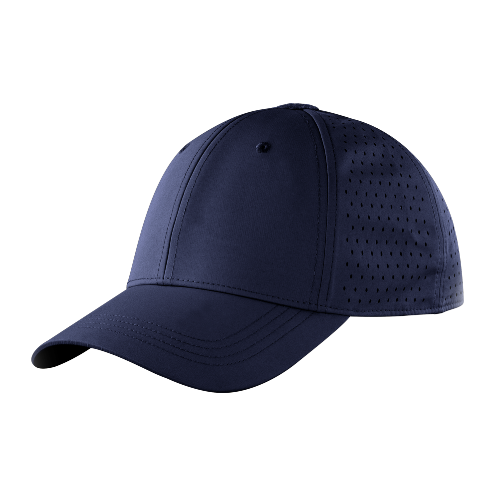 The Condor HydroFit Team Mesh Cap, in navy blue, features a curved brim and perforated side panels, displayed on a white background.