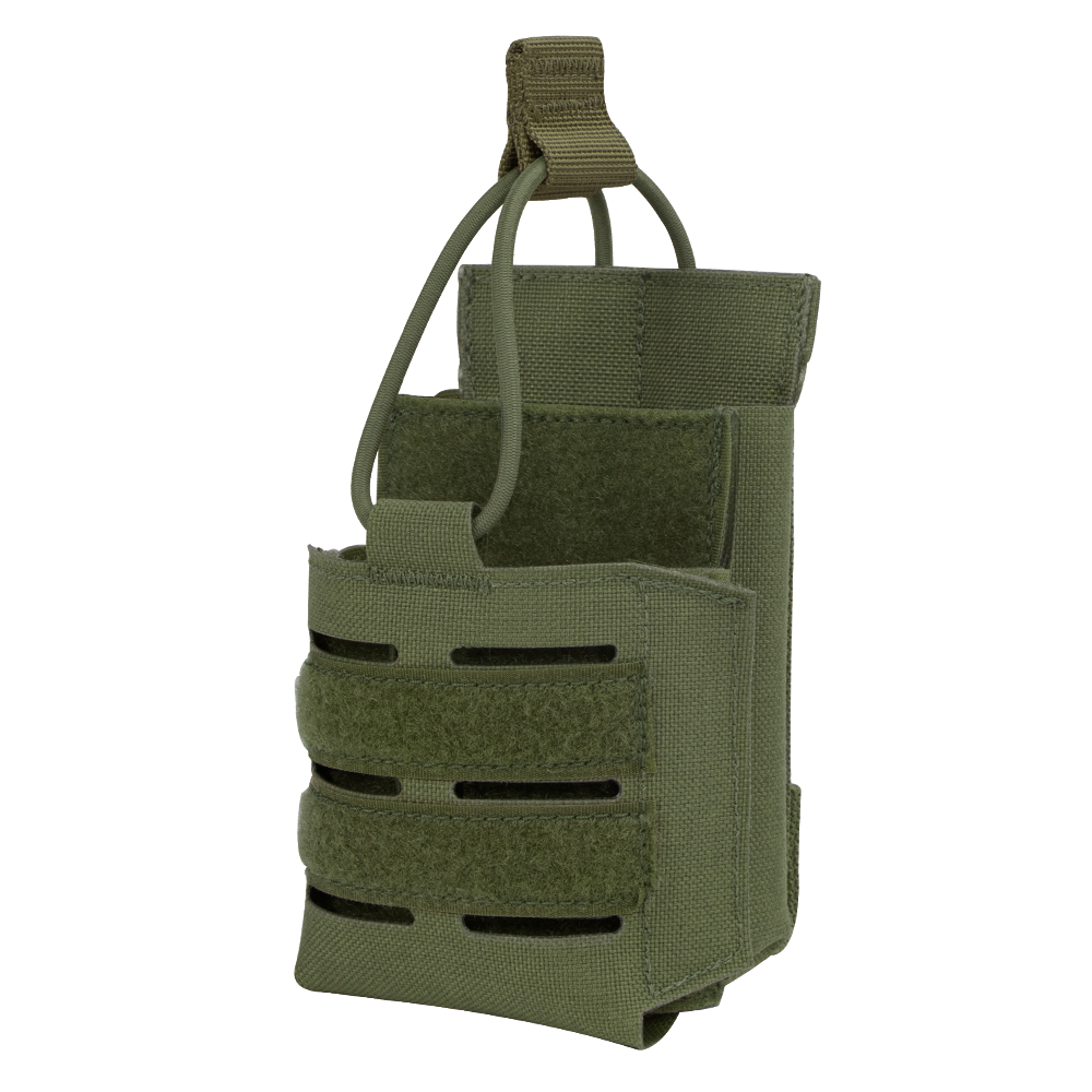 Condor Narcan Pouch in Olive Drab with MOLLE webbing and elastic retention strap, designed for carrying Narcan or similar items.