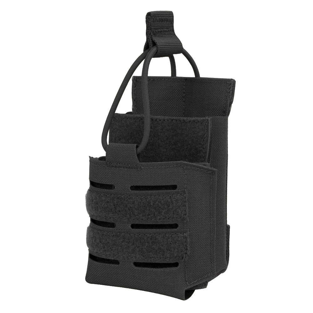 The Condor Narcan Pouch is a black tactical pouch with an adjustable retention strap, horizontal MOLLE webbing, and a front hook-and-loop panel—ideal for everyday carry or bushcraft use.