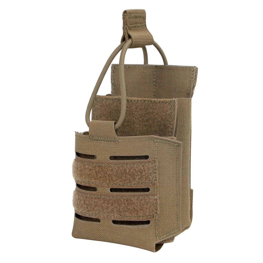 Condor Narcan Pouch in tan with MOLLE webbing and hook-and-loop closure, ideal for military or EDC use, designed for easy attachment to gear or vests.