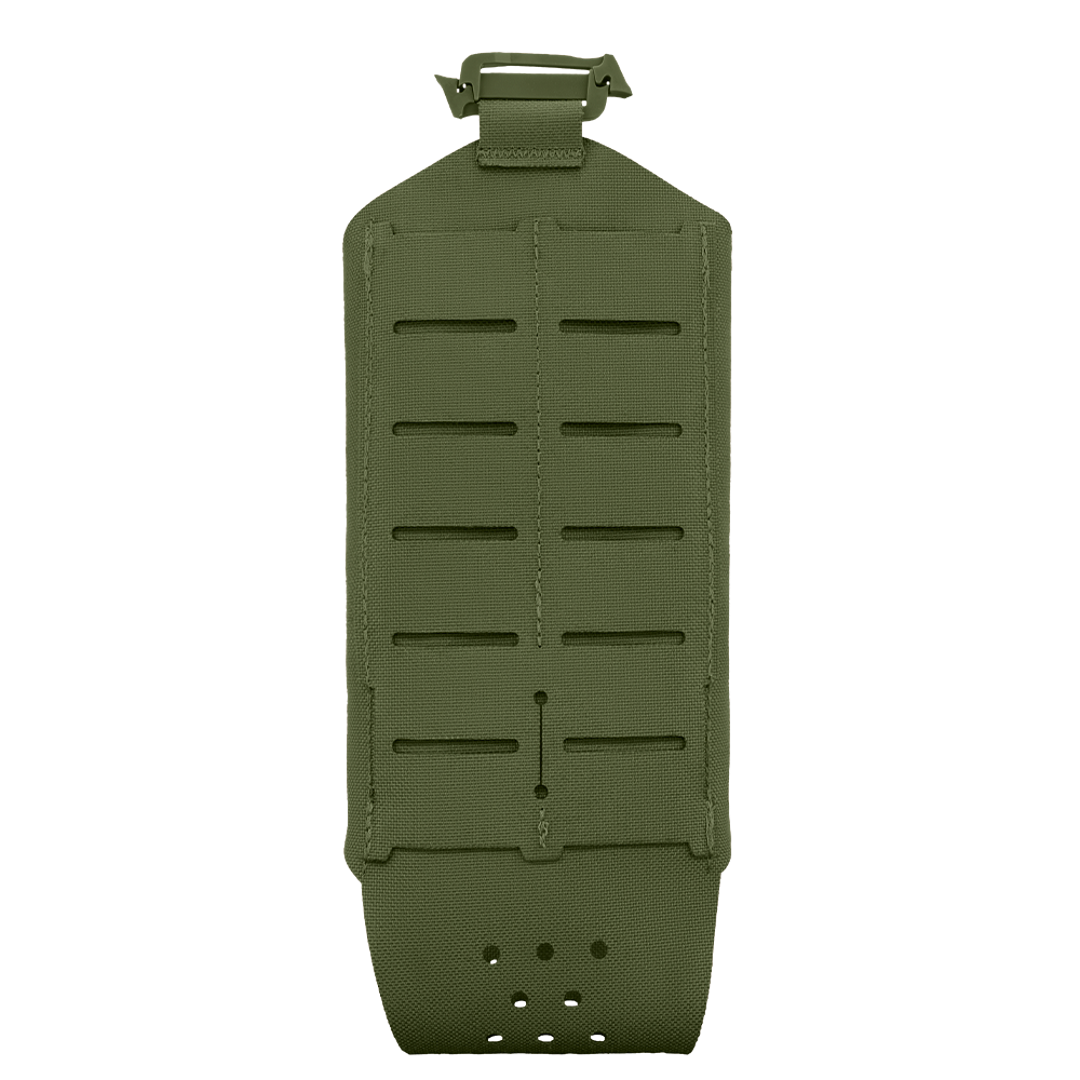 The Condor LACE Everything Pouch is a green tactical MOLLE panel featuring horizontal slots and a top buckle, designed for modular gear attachment.