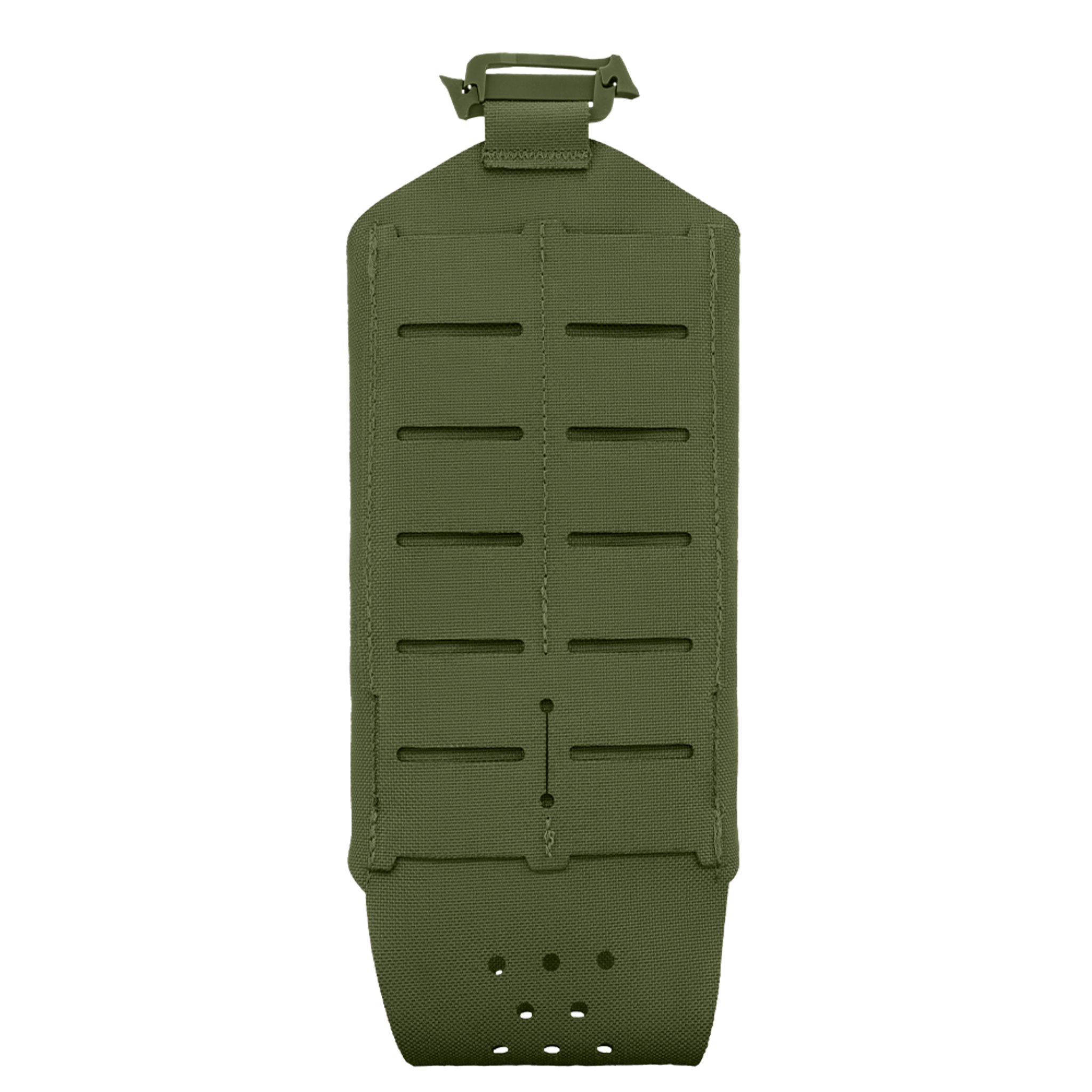 The Condor LACE Everything Pouch is an olive green tactical panel with horizontal slots and a top buckle, designed for modular attachment.