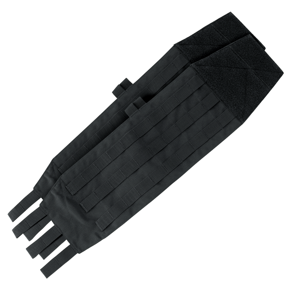 The Condor VAS Modular Cummerbund | SALE is shown laid flat on a white background, featuring black tactical nylon with multiple loops, hook-and-loop fasteners, and attachment points.