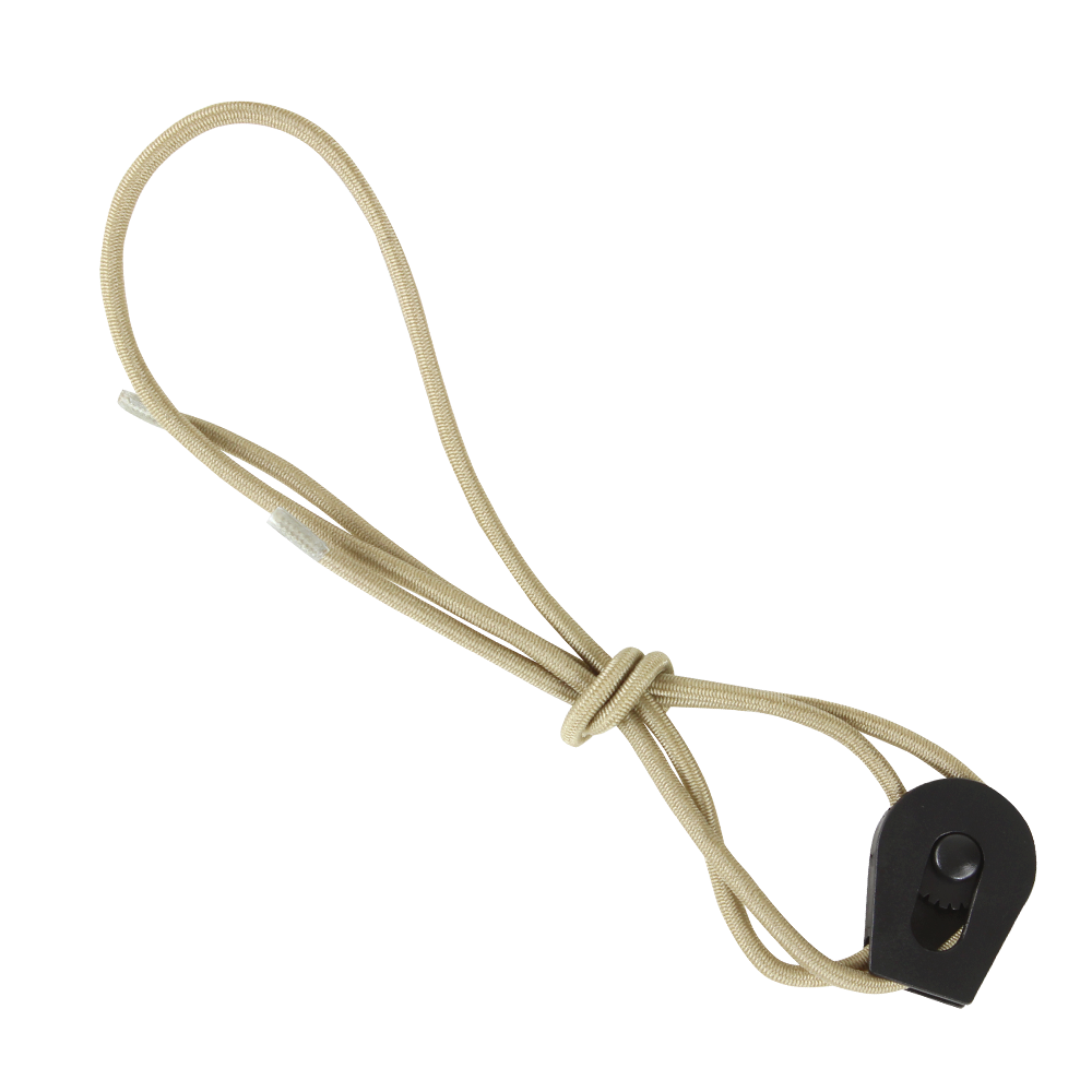 The Condor VAS Modular Cummerbund | SALE features a beige utility cord with a black plastic adjuster, looped and secured with a knot.