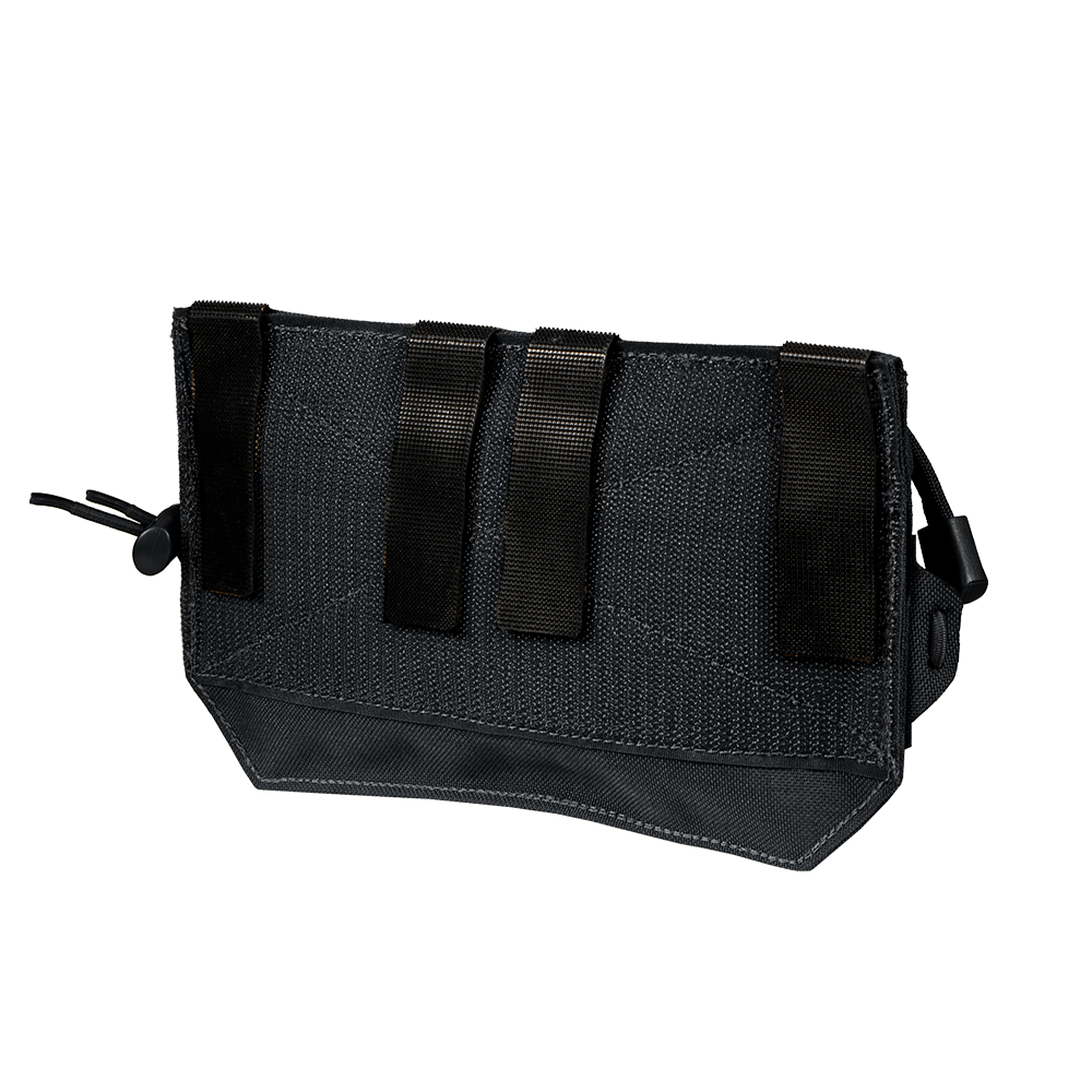 The Condor VA Admin Pouch is a black nylon pouch with three vertical straps and a drawstring closure, shown against a plain white background.