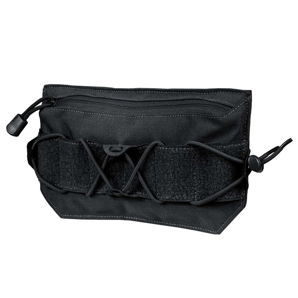 The Condor VA Admin Pouch in black features a zipper closure, elastic cord, and adjustable front fasteners—ideal for organizing and carrying small items.