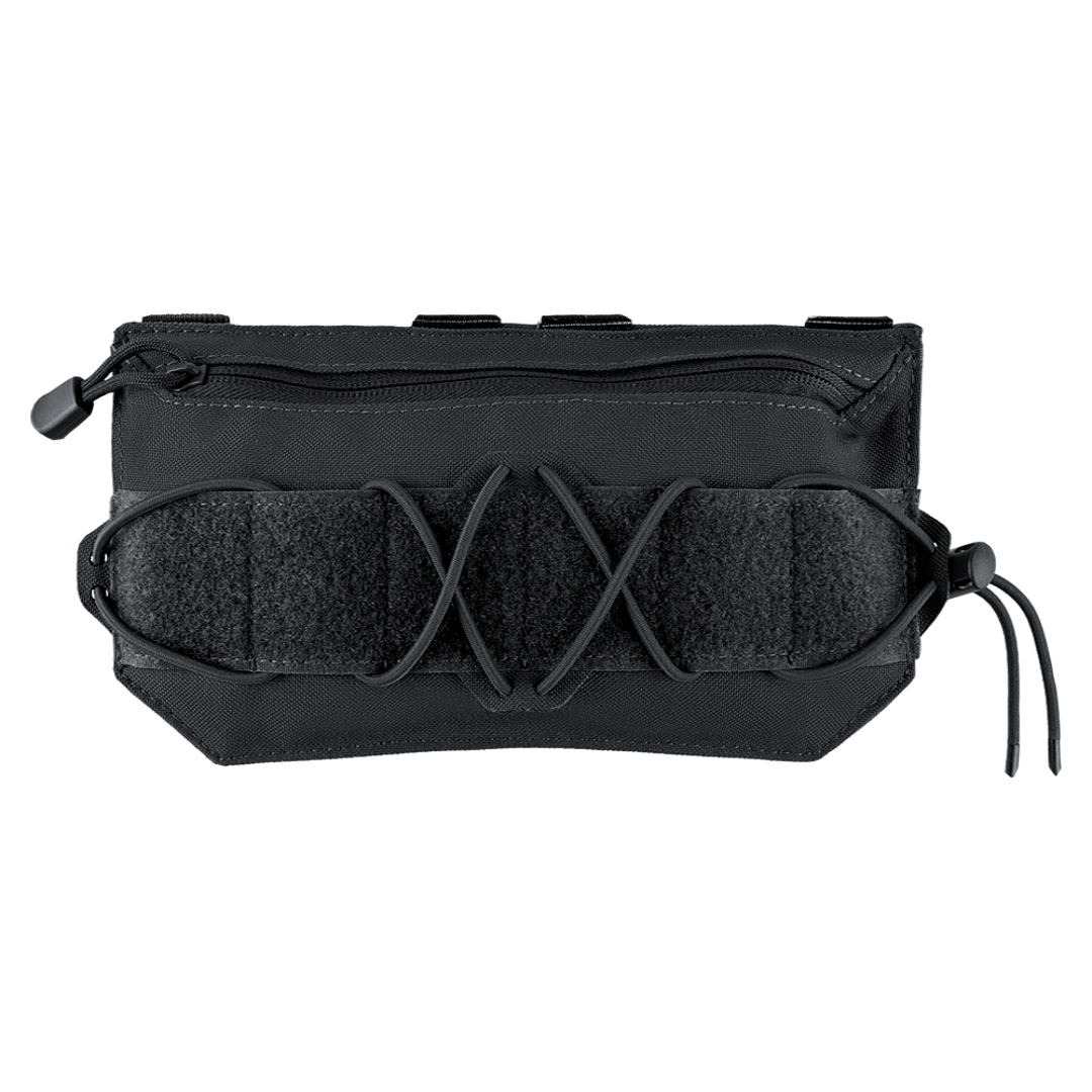 The Condor VA Admin Pouch in black features a zipper closure, elastic cord, and adjustable front fasteners—ideal for organizing and carrying small items.