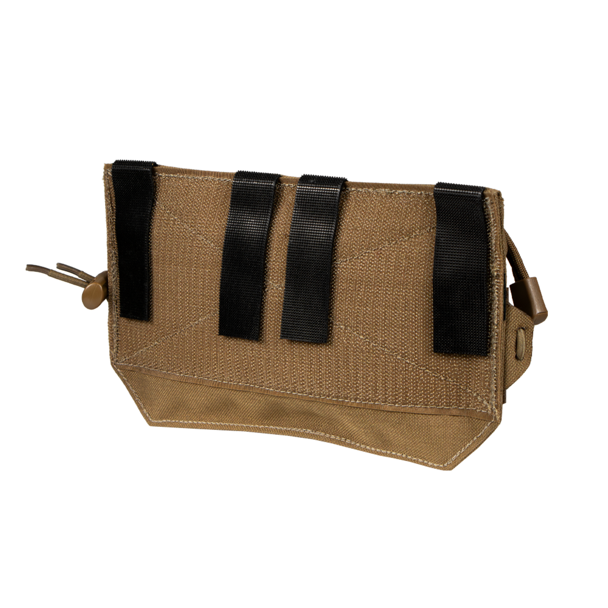 The Condor VA Admin Pouch, shown in tan with three black attachment straps and a drawstring closure, is photographed on a white background.