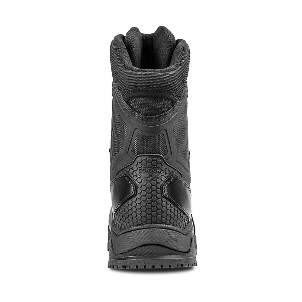 Rear view of a single black Brigade 8