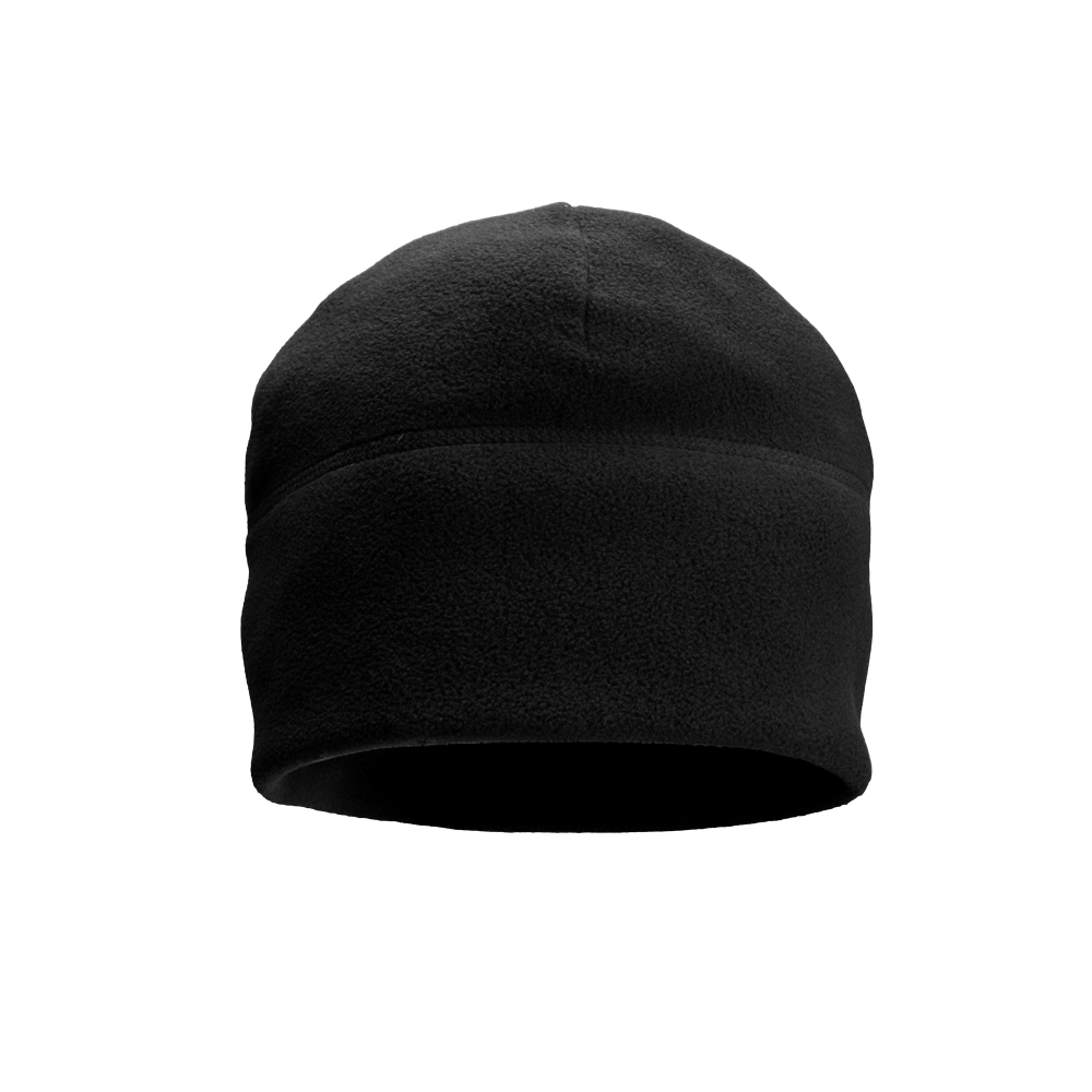 The Condor Watch Cap, a plain black fleece beanie hat, is displayed against a white background.
