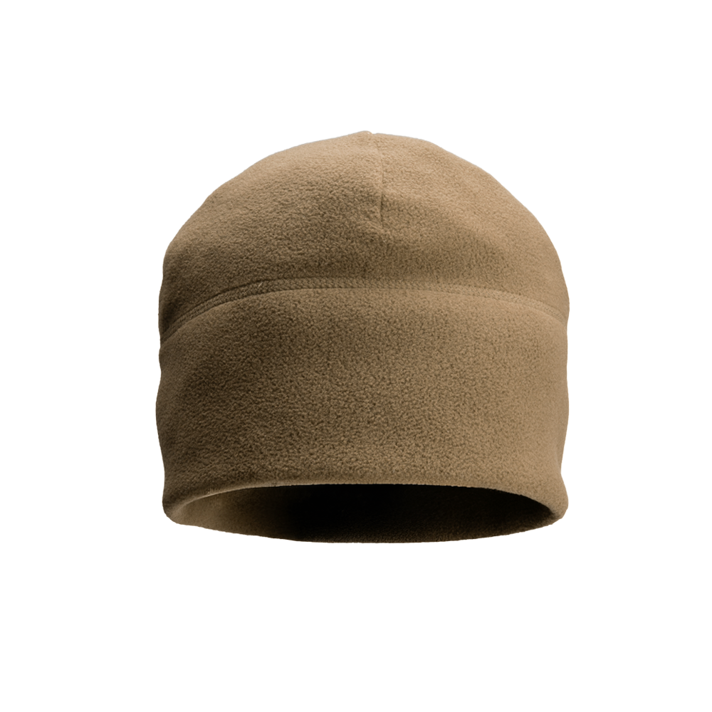 A Condor Watch Cap fleece beanie in tan is displayed against a plain white background.