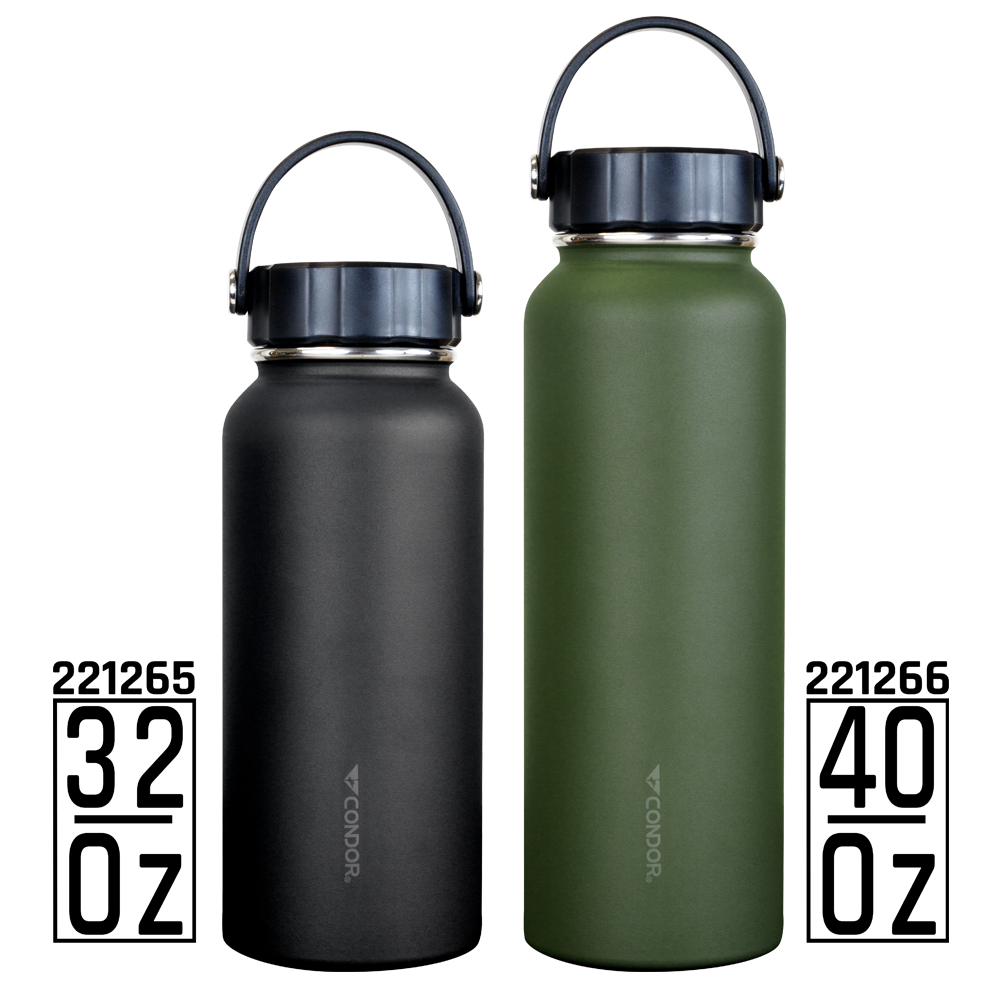 Condor Outdoor 32 Oz and 40 Oz Vacuum Sealed Thermal Bottle