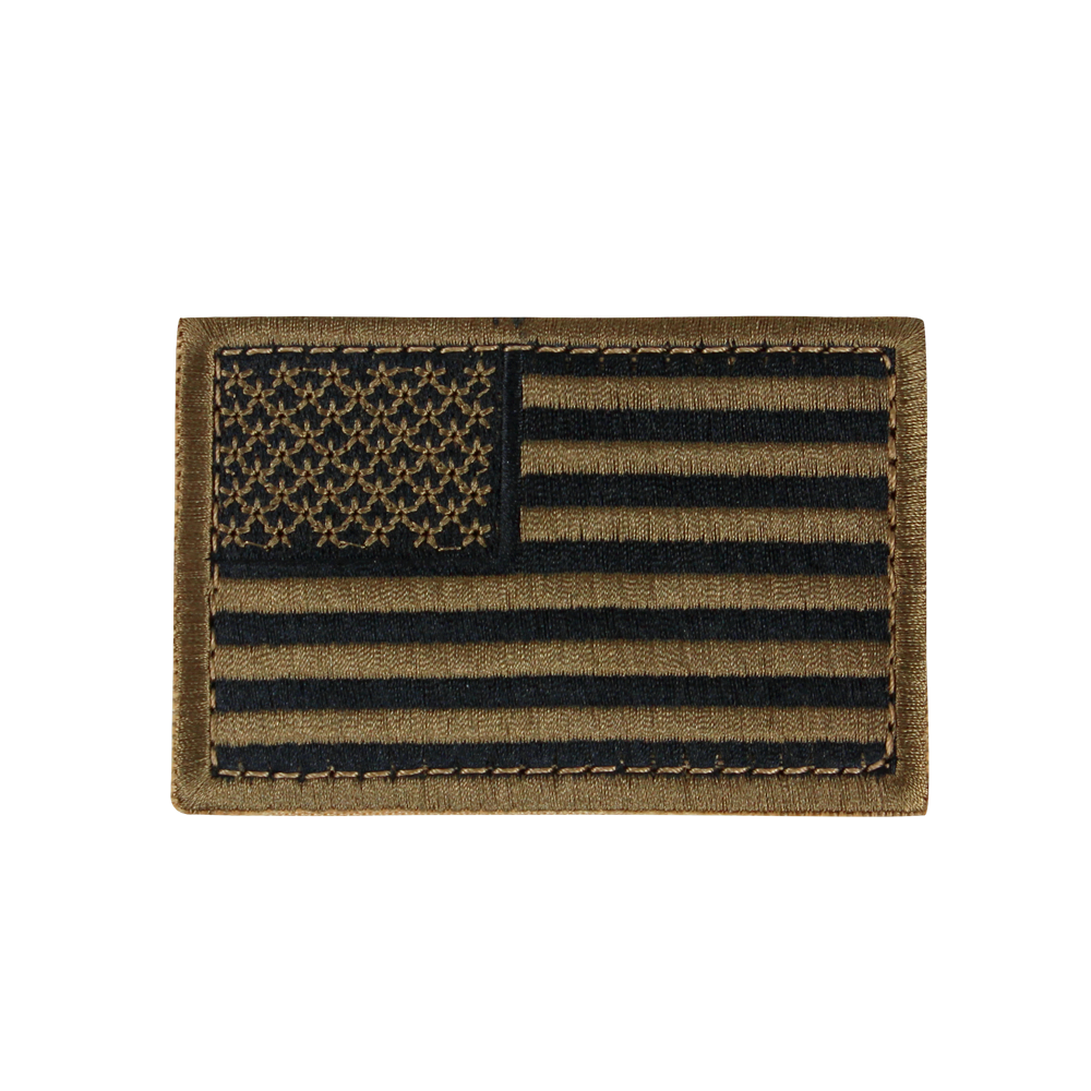 Coyote Brown USA Flag - 2x3 Patch, Left Face (Forward)